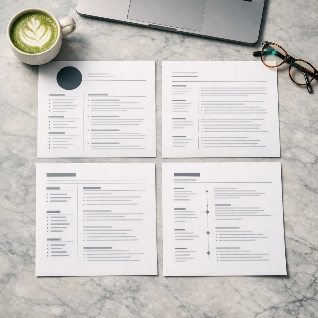 Modeles de CV gratuits organises par plateforme avec icones Word, Google Docs, Pages et LibreOffice