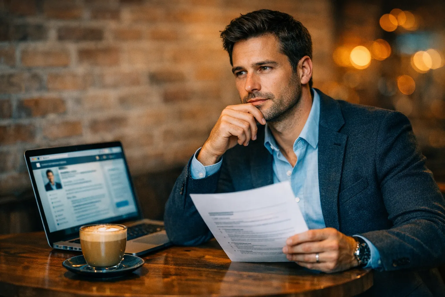 Berufstätiger optimiert LinkedIn-Profil für die Lebenslauf-Erstellung