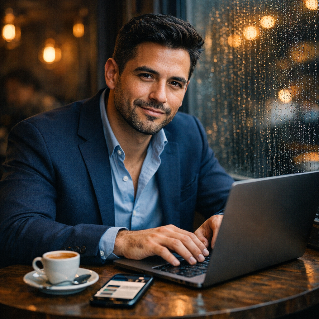 Professionnel préparant une candidature spontanée dans un espace de travail moderne